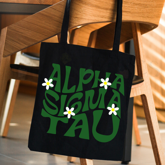 Swirl Flower Tote Bag