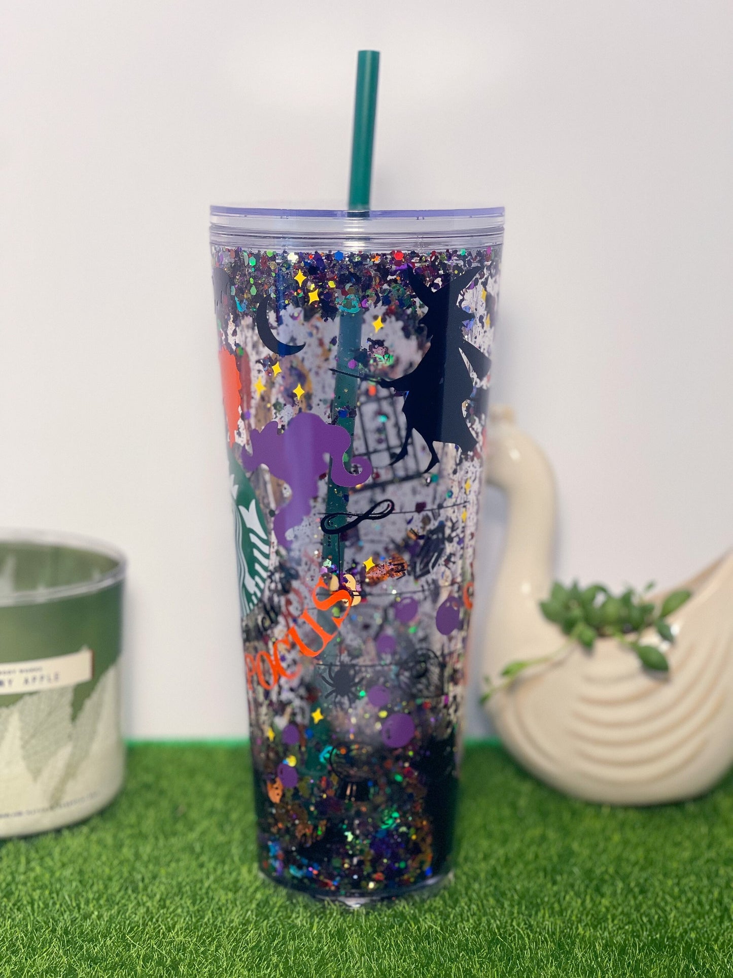 Hocus Pocus Starbucks Snow Globe Glitter Tumbler