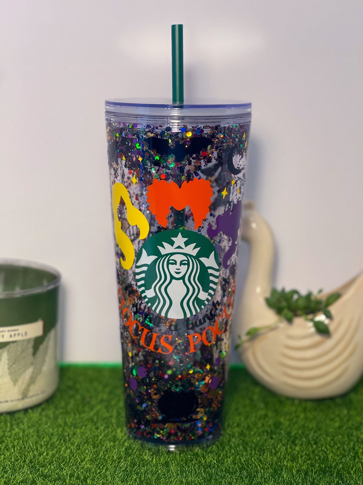 Hocus Pocus Starbucks Snow Globe Glitter Tumbler